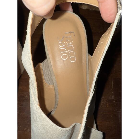 FRANCO SARTO Sari Sandals Women's Size 10M Beige Suede Cork Platform Wedge - Picture 6 of 7